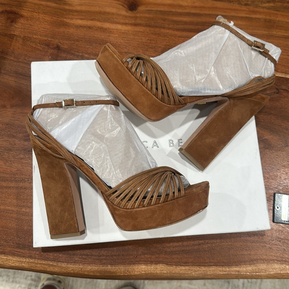 Veronica Beard Tan Platform Heels